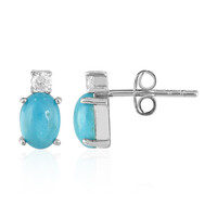 Pendientes en plata con Turquesa azul del Mohave Kingman