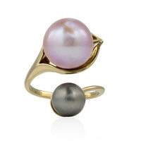 Anillo en oro con Perla Ming rosa (TPC)