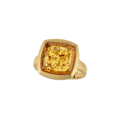 Anillo en plata con Ámbar báltico cognac (dagen)