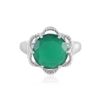 Anillo en plata con Ónix verde(Adela Silber)