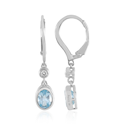 Pendientes en plata con Topacio azul cielo