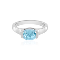 Anillo en plata con Topacio azul cielo