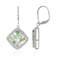 Pendientes en plata con Amatista verde