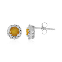 Pendientes en plata con Zafiro amarillo de Madagascar