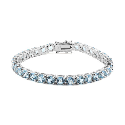 Brazalete en plata con Topacio azul cielo