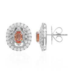 Pendientes en plata con Zafiro Padparadscha (Dallas Prince Designs)