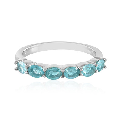 Anillo en plata con Apatita azul