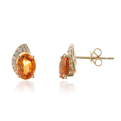 Pendientes en oro con Granate mandarina (CIRARI)