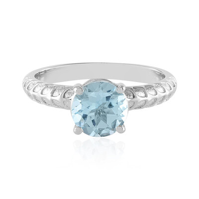 Anillo en plata con Topacio azul cielo