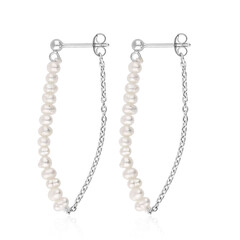 Pendientes en plata con Perla blanca Freshwater