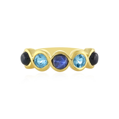 Anillo en plata con Zafiro estrella azul