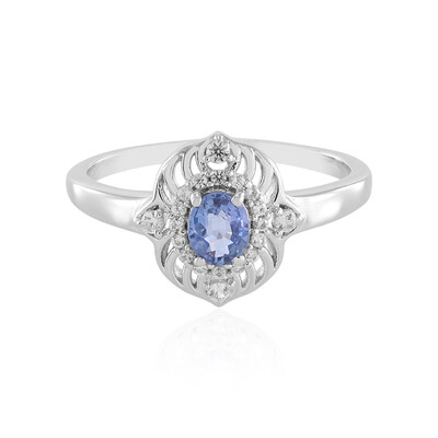 Anillo en plata con Zafiro azul Ceylon