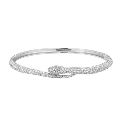 Brazalete en plata con Topacio blanco