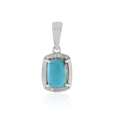 Colgante en plata con Turquesa azul del Mohave Kingman