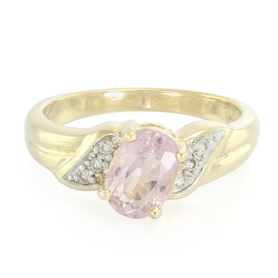 Anillo en oro con Turmalina cuprífera rosa