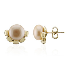 Pendientes en plata con Perla durazno Freshwater (TPC)