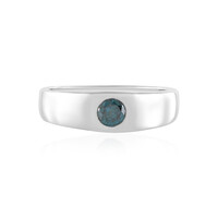 Anillo en plata con Diamante azul I2