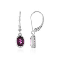 Pendientes en plata con Granate Magenta