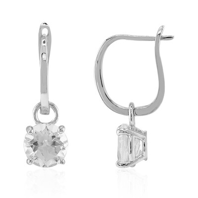 Pendientes en plata con Topacio blanco