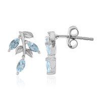 Pendientes en plata con Topacio azul cielo