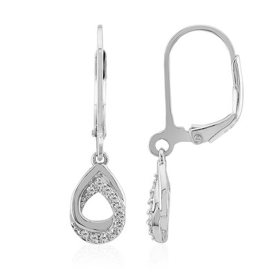 Pendientes en plata con Diamante SI1 (G) (Annette)