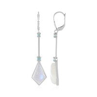 Pendientes en plata con Piedra de luna azul (KM by Juwelo)