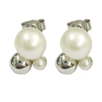 Pendientes en plata con Perla Freshwater