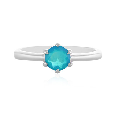 Anillo en plata con Ópalo azul de Etiopía