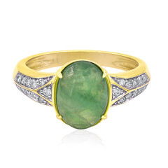 Anillo en oro con Jadeita verde noble