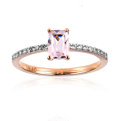 Anillo en oro con Berilo rosa no calentado