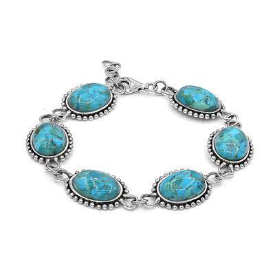 Brazalete en plata con Turquesa azul del Mohave Kingman (Art of Nature)