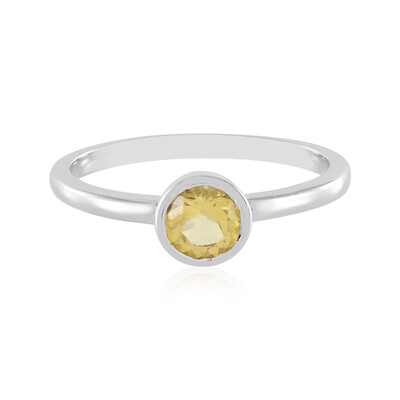 Anillo en plata con Berilo amarillo