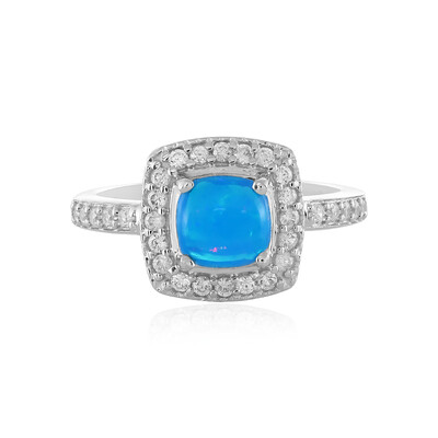 Anillo en plata con Ópalo azul de Etiopía