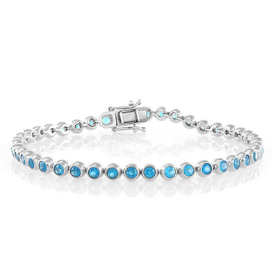 Brazalete en plata con Apatita azul neón