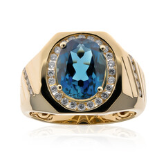 Anillo en oro con Topacio azul de Londres (CIRARI)