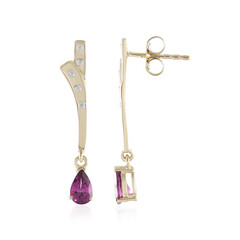 Pendientes en oro con Granate Magenta (de Melo)