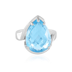 Anillo en plata con Topacio azul cielo