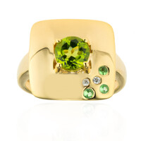 Anillo en plata con Peridoto de Arizona