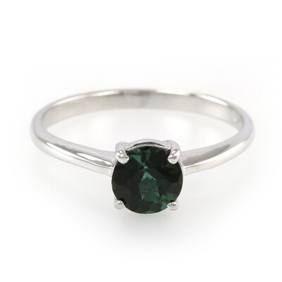 Anillo en plata con Turmalina verde-azul de Sapo