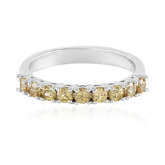 Anillo en plata con Zircón amarillo