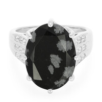 Anillo en plata con Obsidiana Copo de Nieve