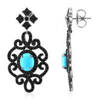 Pendientes en plata con Turquesa bella durmiente (Dallas Prince Designs)