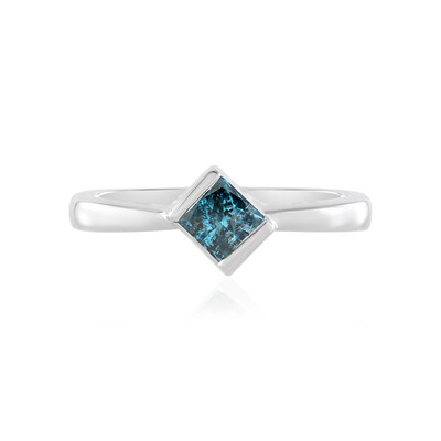 Anillo en plata con Diamante azul I3