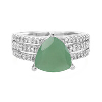 Anillo en plata con Calcedonia verde