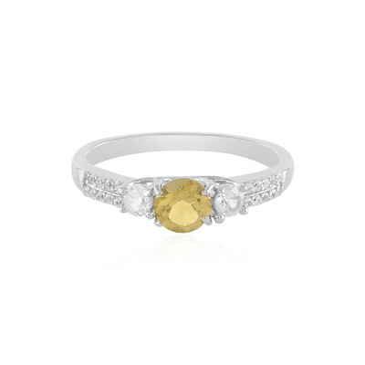 Anillo en plata con Berilo amarillo