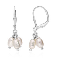 Pendientes en plata con Perla blanca Freshwater