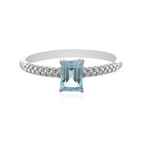 Anillo en plata con Topacio azul cielo