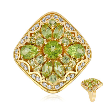 Anillo en plata con Peridoto de Birmania