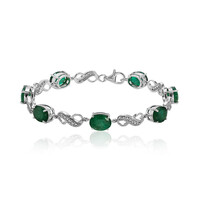 Brazalete en plata con Esmeralda de Zambia