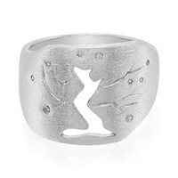 Anillo de hombre en plata con Zircón